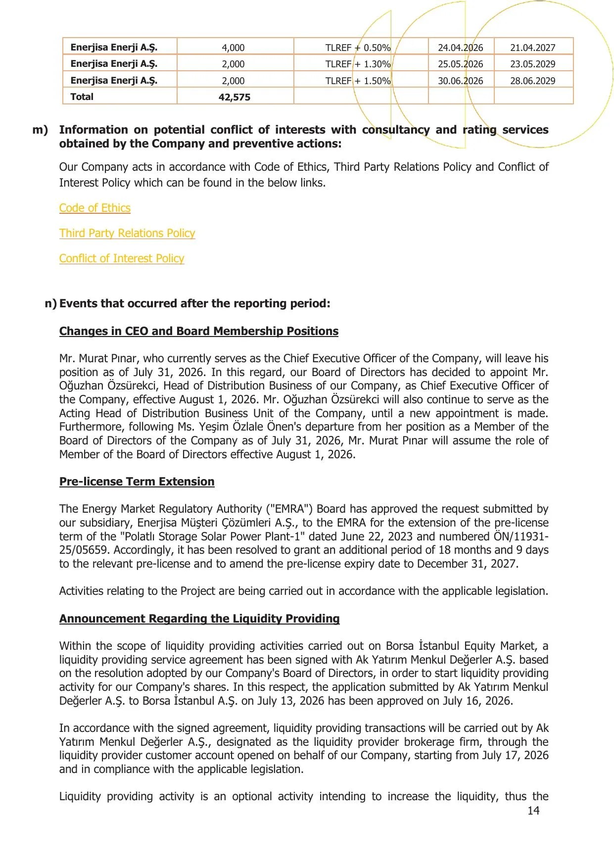 Enerjisa Enerji as Activity Report as of 30.06.2026.pdf โ sayfa 14