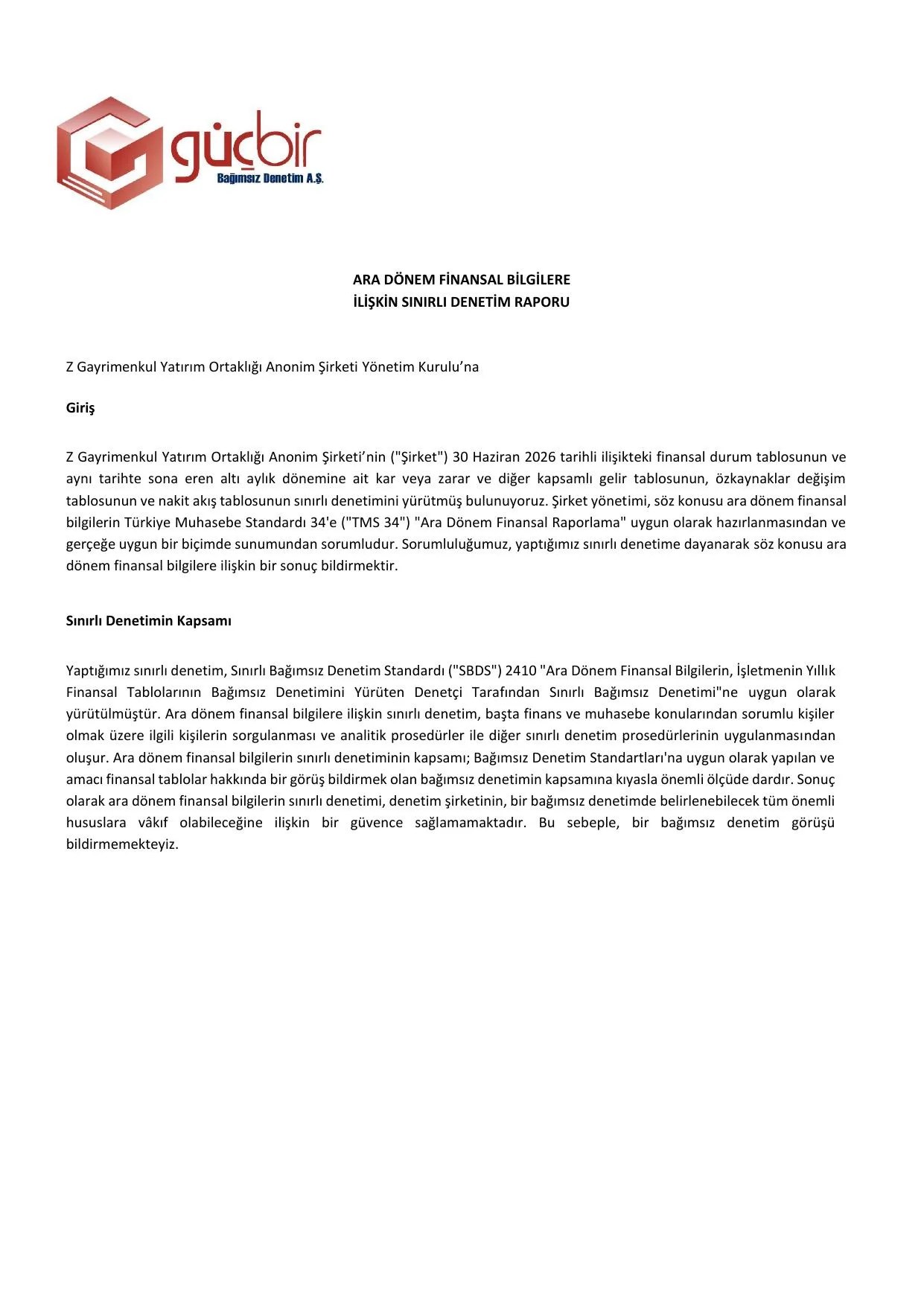 Z GYO_Finansal Rapor 30.06.2026 .pdf — sayfa 2