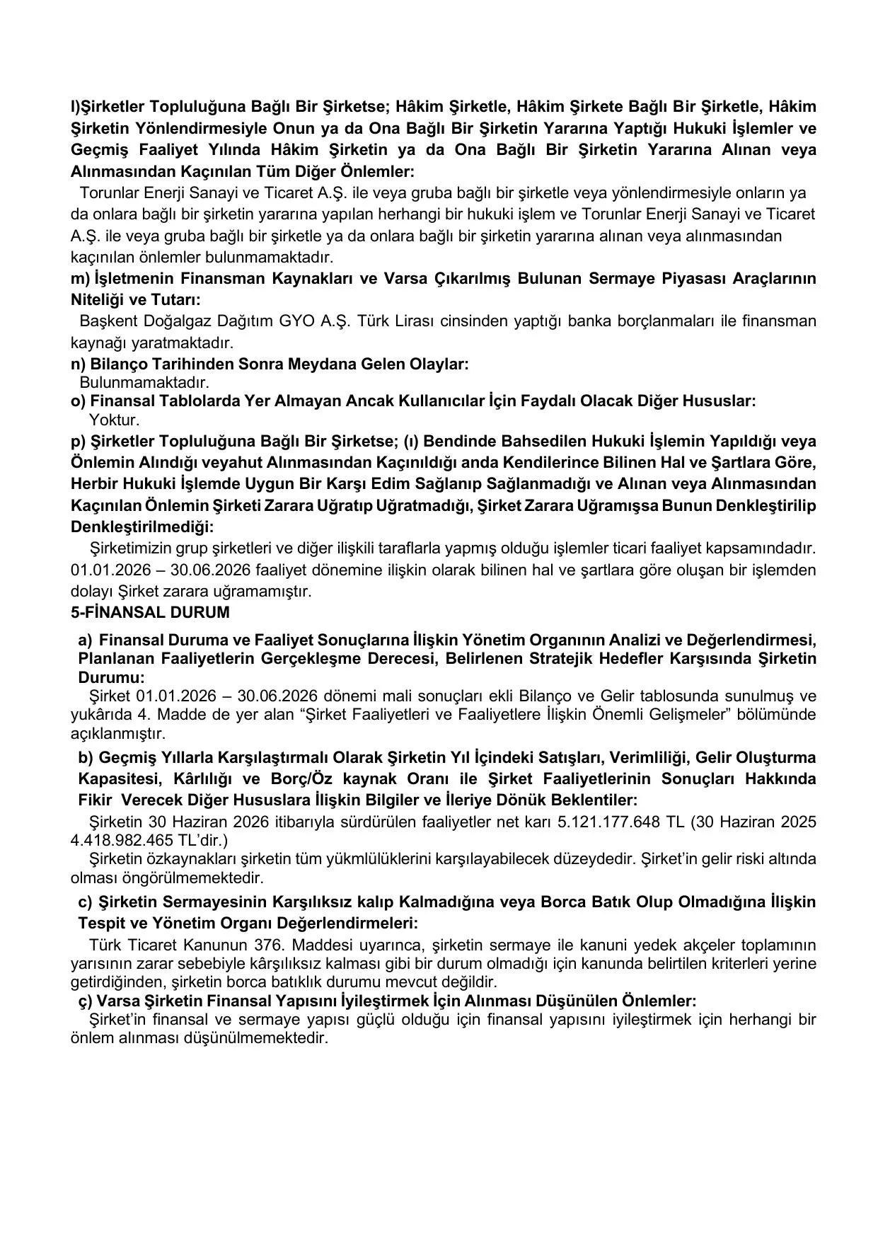 30.06.2026 Tarihli Faaliyet Raporu Başkentgaz.pdf — sayfa 7