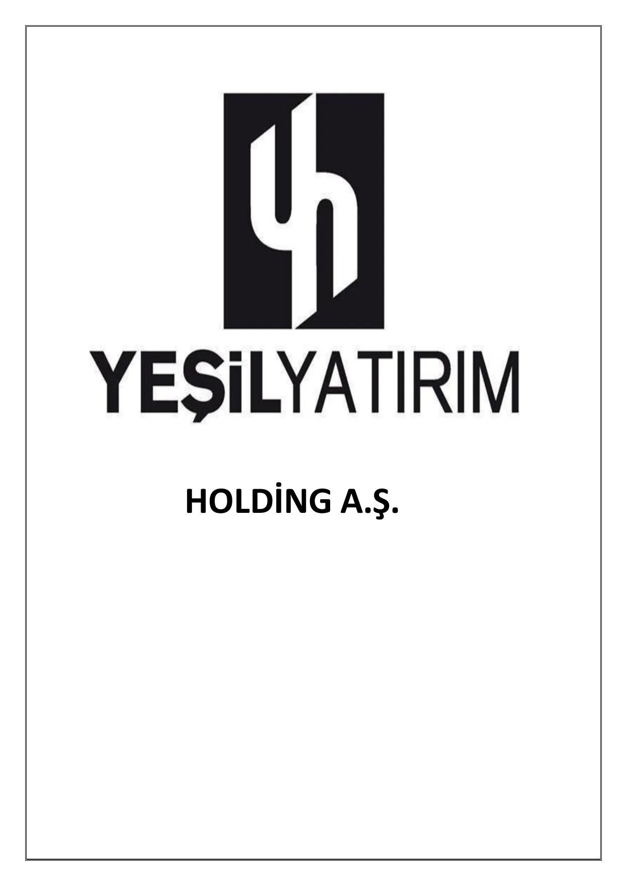 30.06.2026 Yeşil Yatırım Holding A.Ş.Faaliyet Raporu.pdf — sayfa 1
