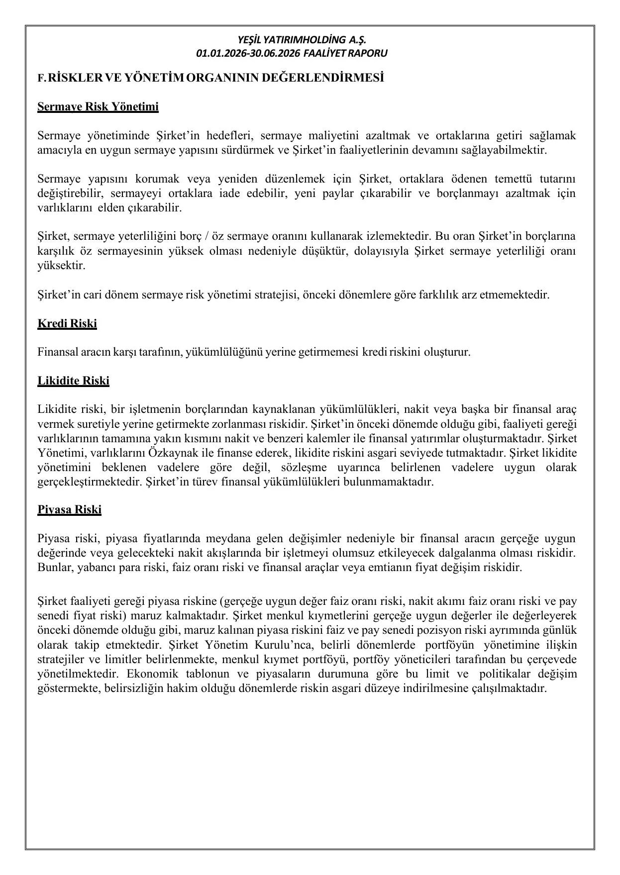 30.06.2026 Yeลil Yatฤฑrฤฑm Holding A.ล.Faaliyet Raporu.pdf โ sayfa 17