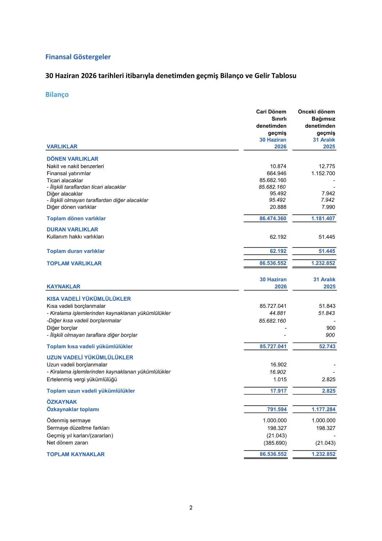 GY VKล- Faaliyet Raporu - 30 Haziran 2026.pdf โ sayfa 4