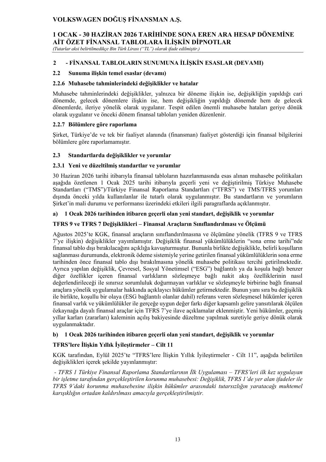 Volkswagen Doğuş Finansman A.Ş. 30.06.2026 BDDK Raporu.pdf — sayfa 17