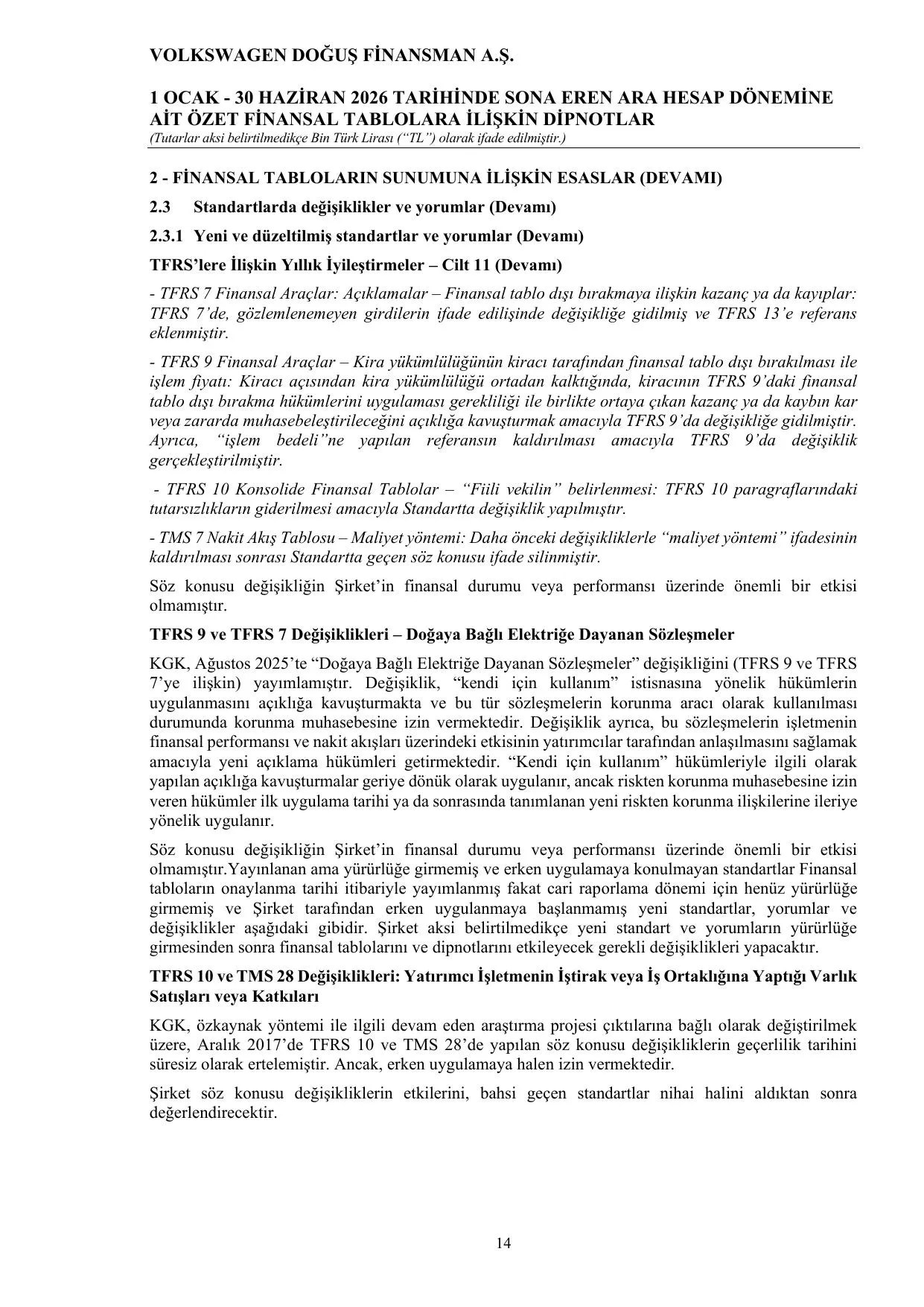 Volkswagen Doğuş Finansman A.Ş. 30.06.2026 BDDK Raporu.pdf — sayfa 18