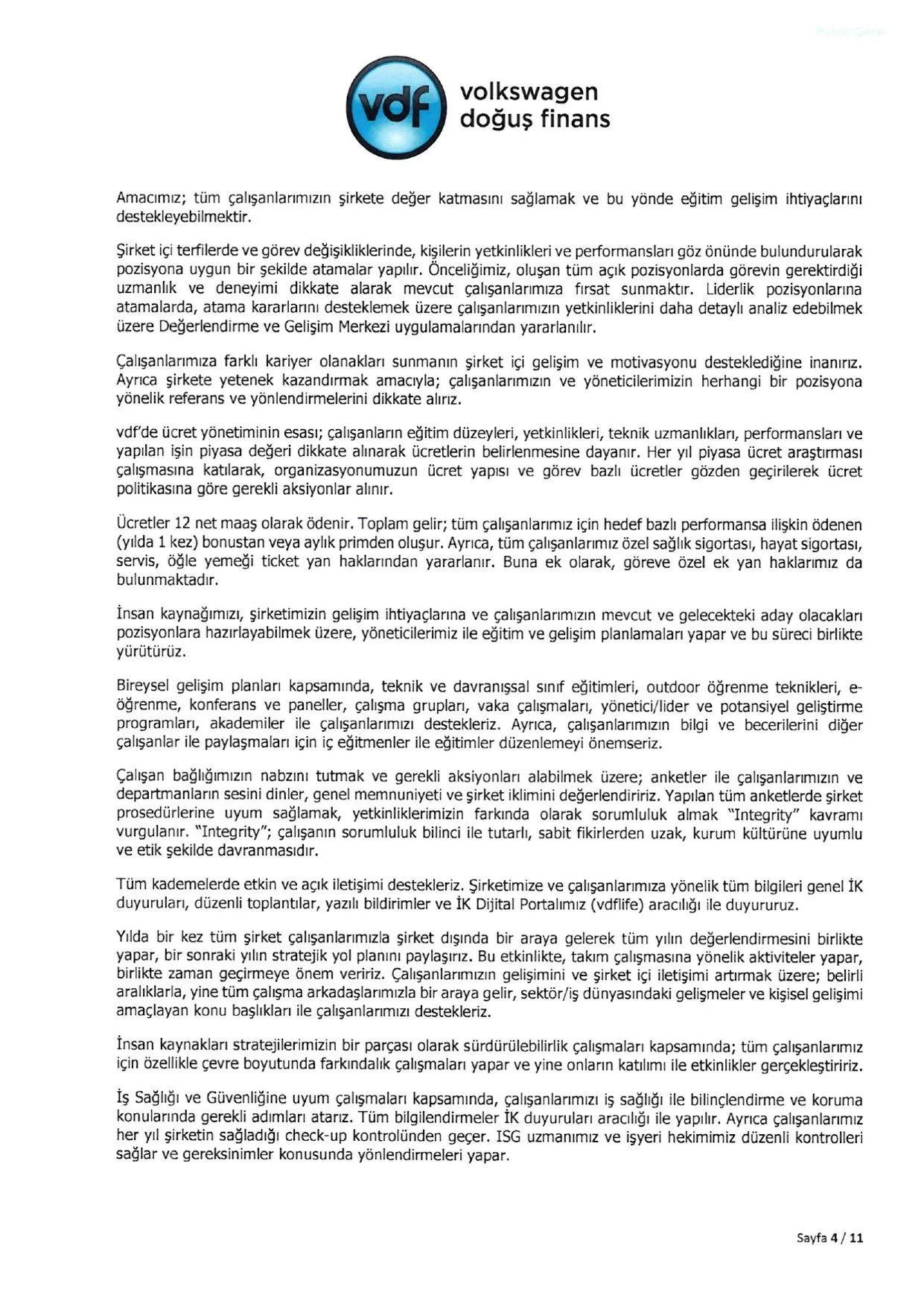 Volkswagen Doฤuล Finansman A.ล. 30.06.2026 Faaliyet Raporu.pdf โ sayfa 5