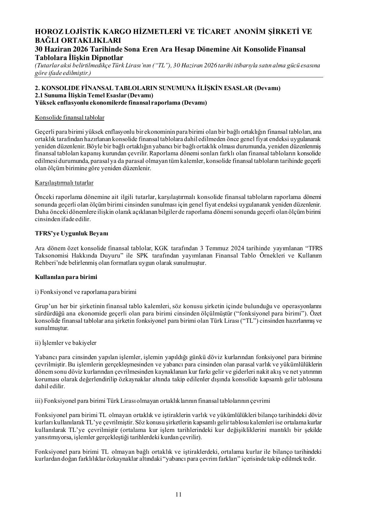 Horoz Lojistik Kargo Hiz. ve Tic.A.ล. 30.06.2026 Dipnotlarฤฑ -Gรถrรผลlรผ.pdf โ sayfa 14