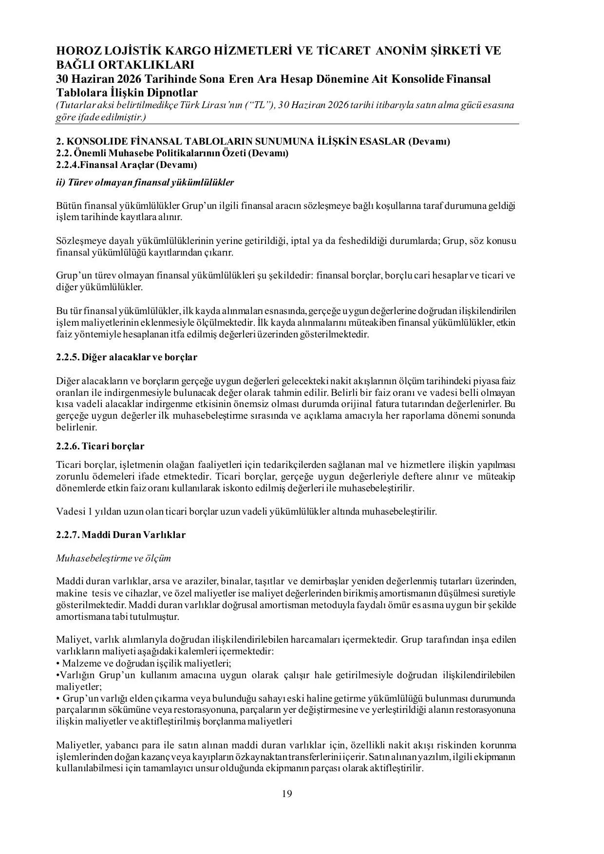 Horoz Lojistik Kargo Hiz. ve Tic.A.ล. 30.06.2026 Dipnotlarฤฑ -Gรถrรผลlรผ.pdf โ sayfa 22