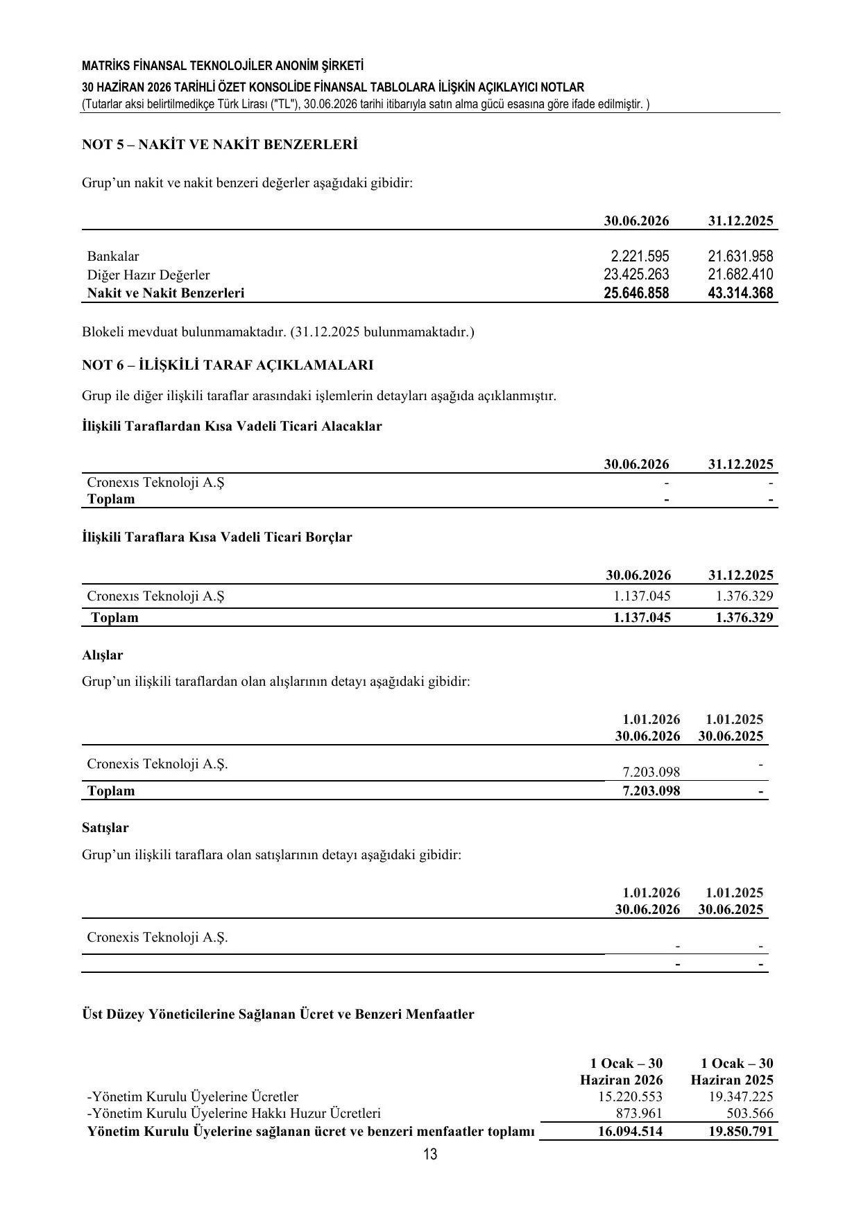 30.06.2026 Finansal Tablolar.pdf — sayfa 16