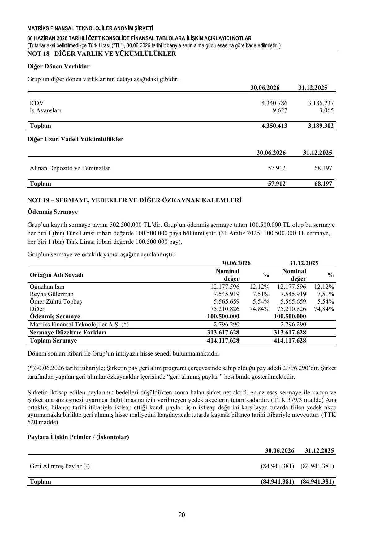 30.06.2026 Finansal Tablolar.pdf — sayfa 23