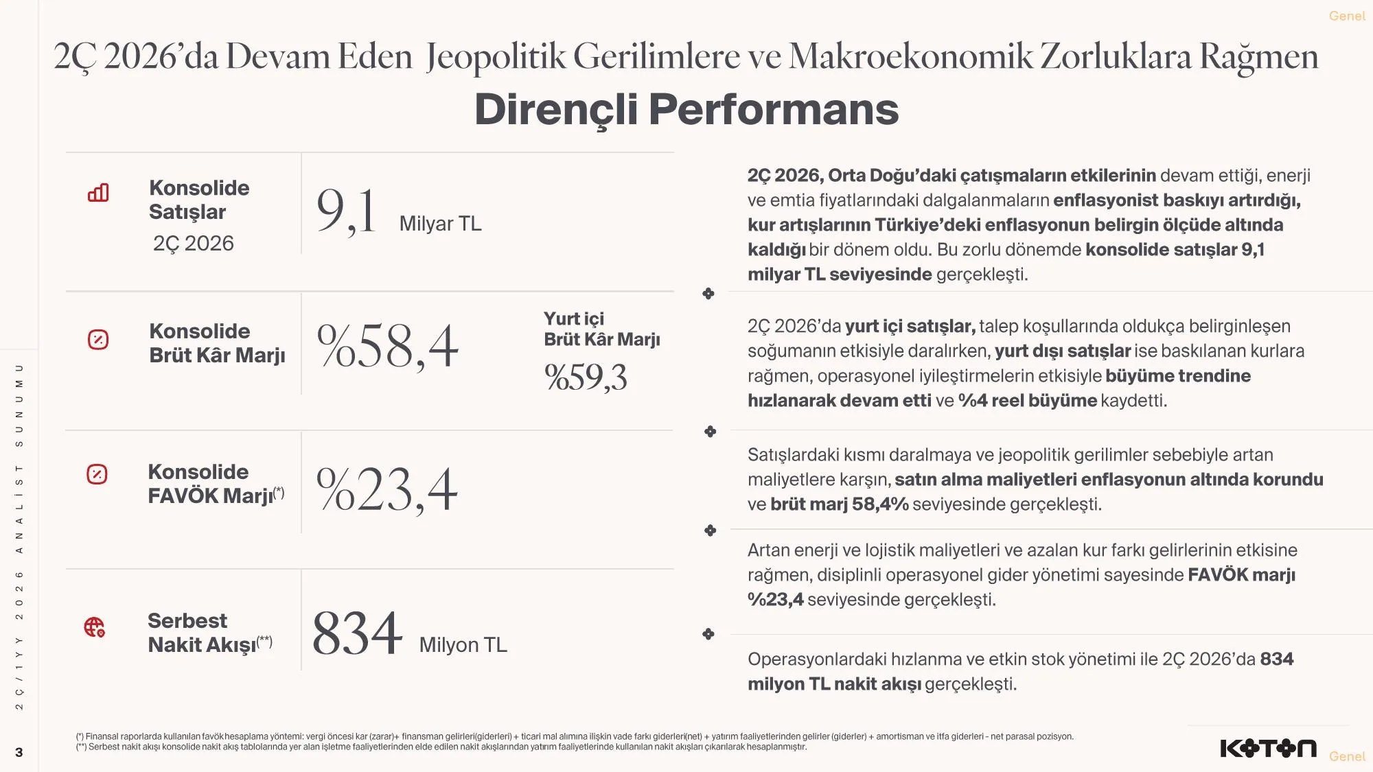 KOTON-2Ç.2026 -Finansal Sonuçlar Sunumu-KAP-.pdf — sayfa 3
