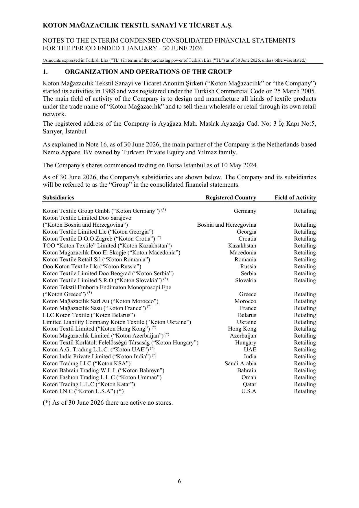 Koton 30.06.2026_Financial Statements and Notes.pdf — sayfa 10