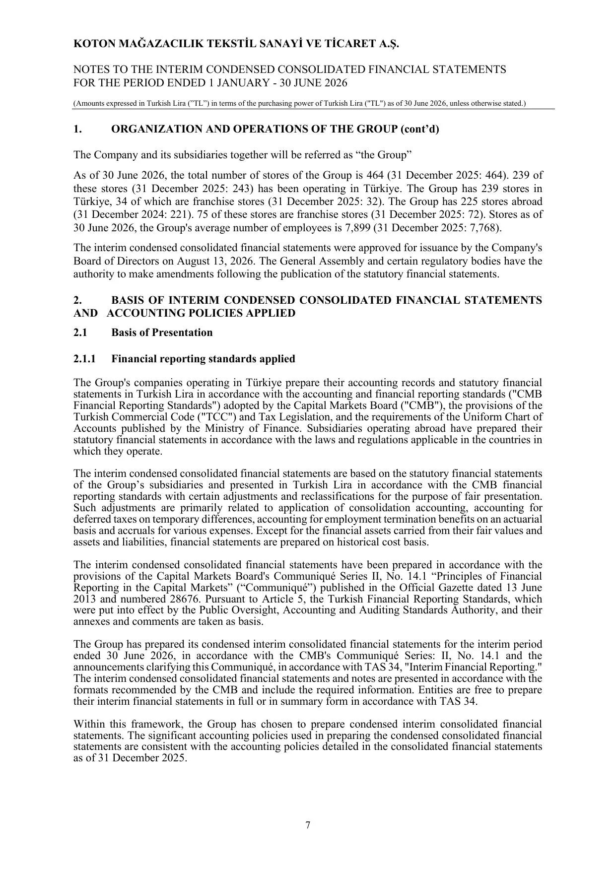 Koton 30.06.2026_Financial Statements and Notes.pdf โ sayfa 11