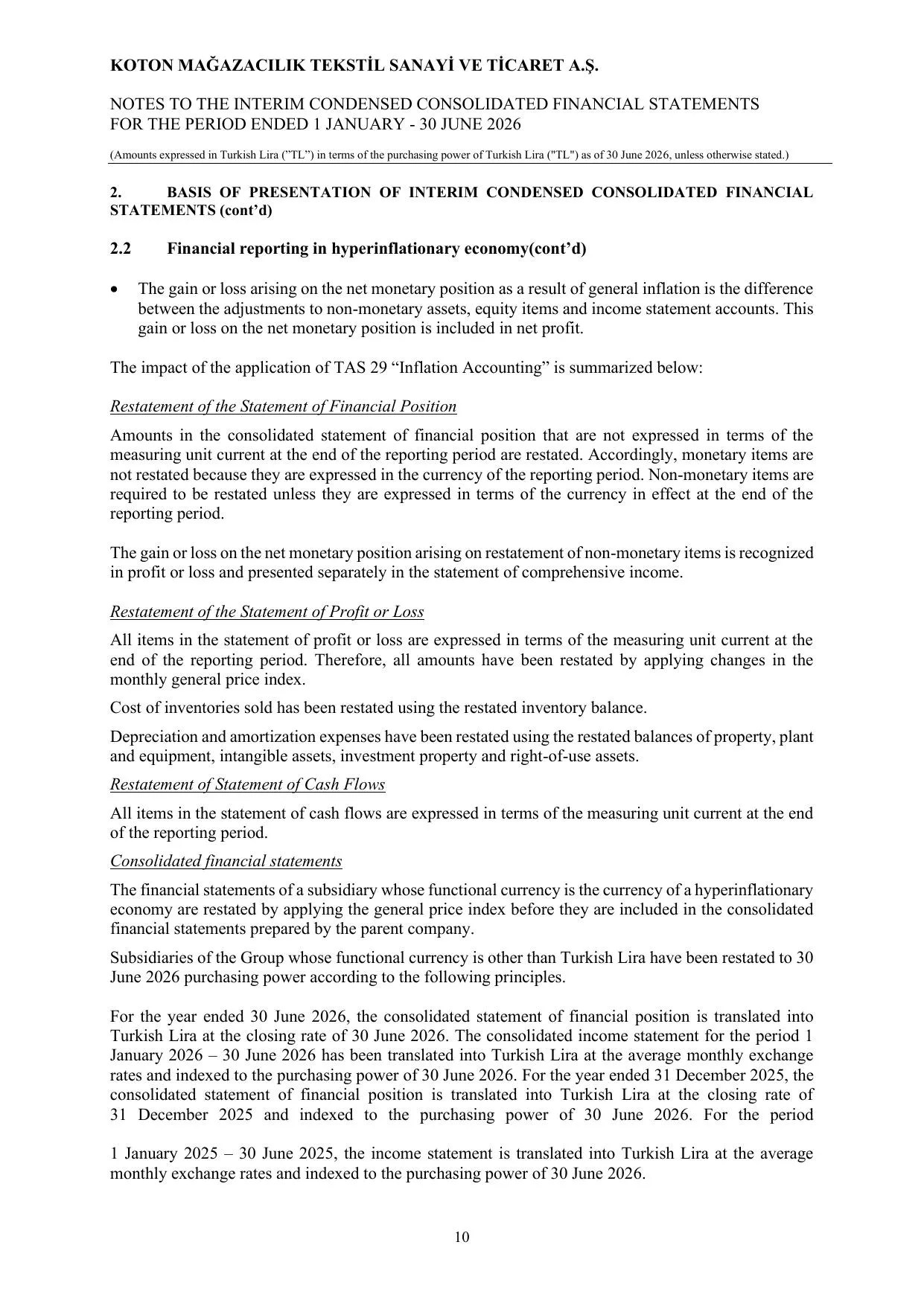 Koton 30.06.2026_Financial Statements and Notes.pdf — sayfa 14
