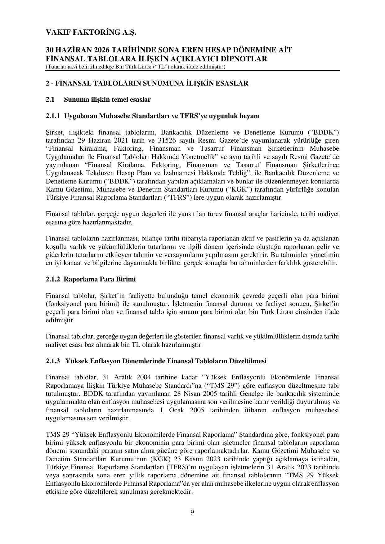 Vakฤฑf Faktoring - BDDK Raporu 30.06.2026.pdf โ sayfa 12