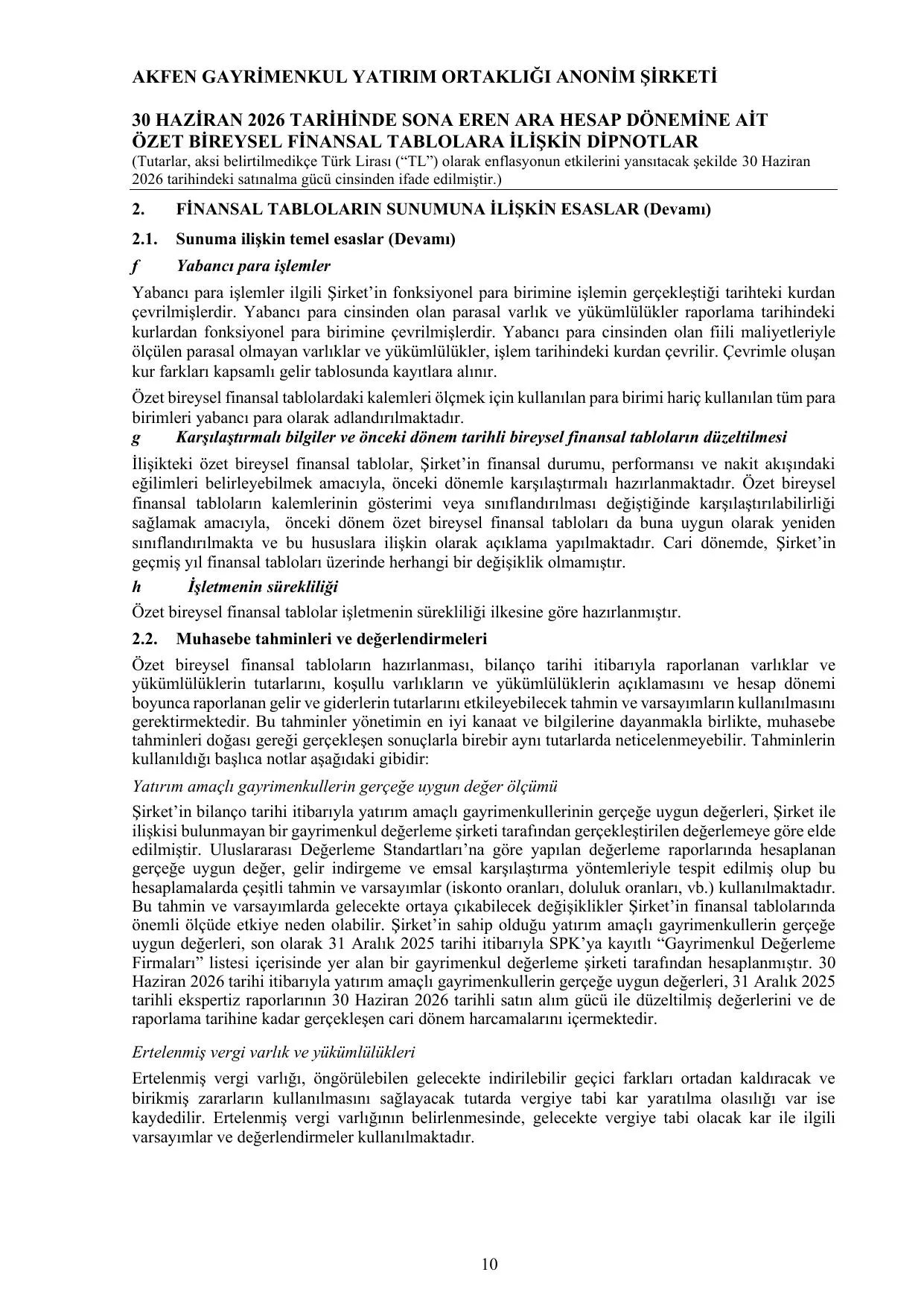 AKFEN GYO 30 06 2026 - SPK - Özet Solo - TR.pdf — sayfa 14