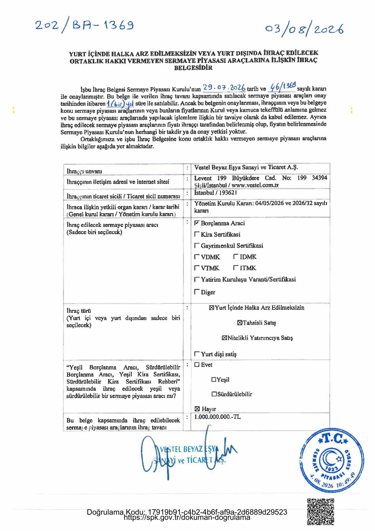 VESBE İhraç Belgesi.pdf — sayfa 1