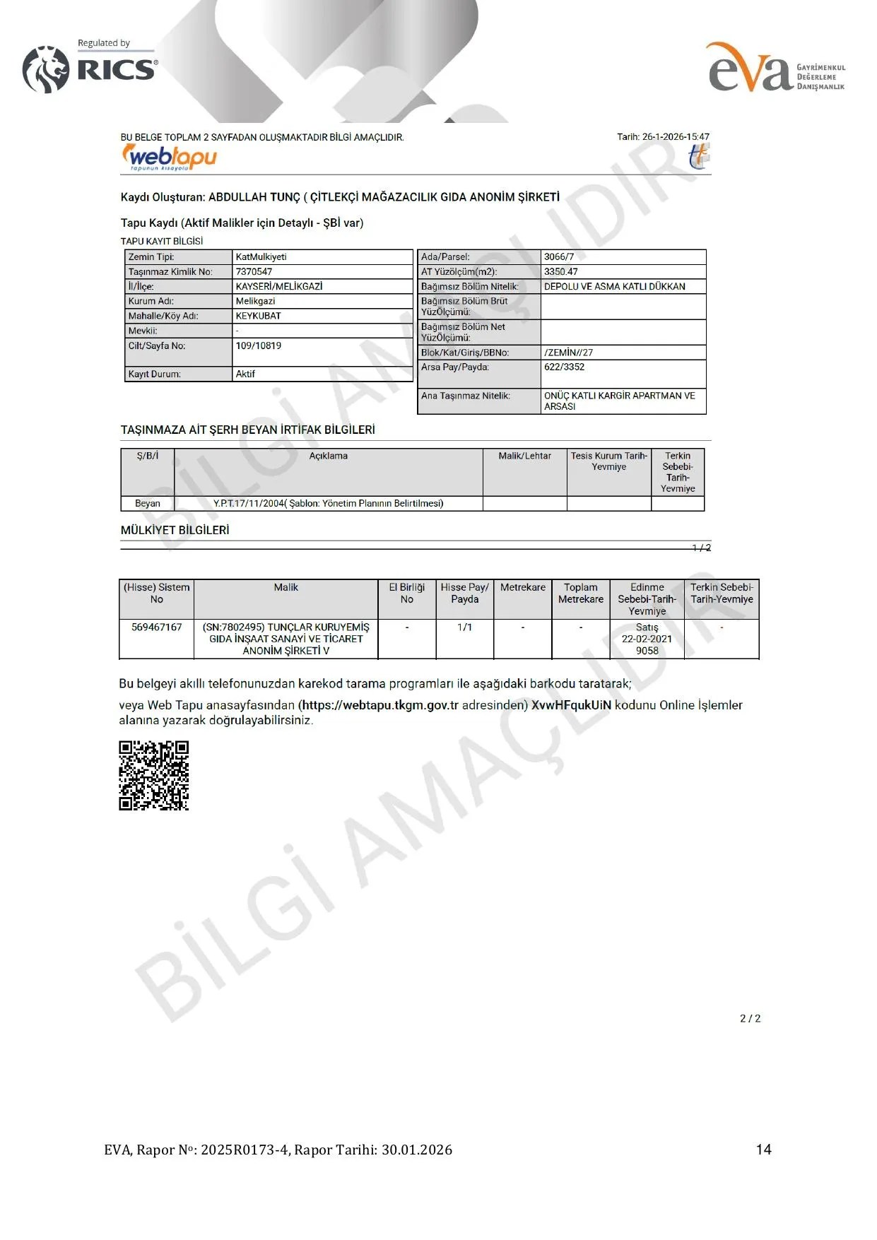 5F. 2025R0173-4_รฤฐTLEKรฤฐ MAฤAZACILIK_KAYSERฤฐ MELฤฐKGAZฤฐ_DรKKAN DEฤERLEME RAPORU.pdf โ sayfa 14