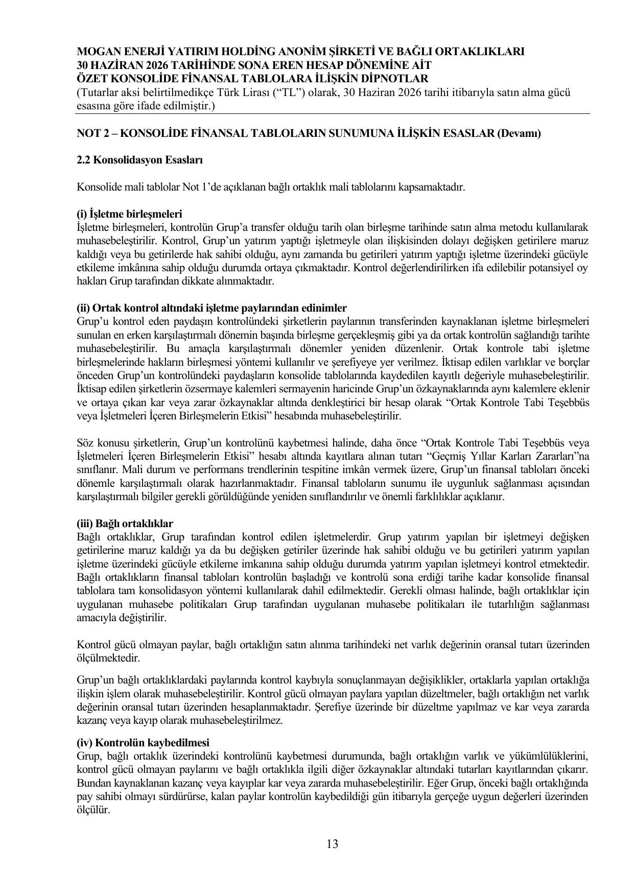 Mogan Enerji SPK Bağımsız Denetçi Raporu 30.06.2026.pdf — sayfa 16