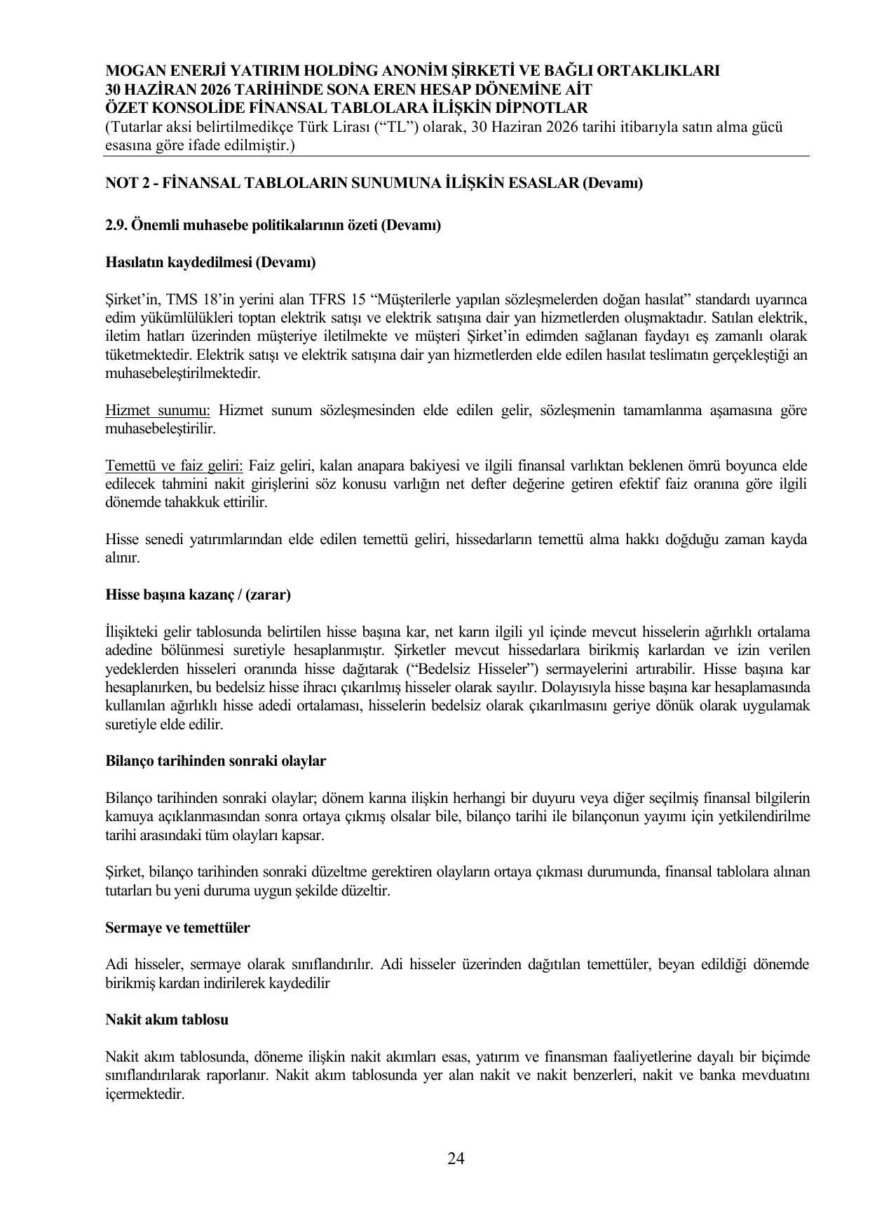 Mogan Enerji SPK Baฤฤฑmsฤฑz Denetรงi Raporu 30.06.2026.pdf โ sayfa 27