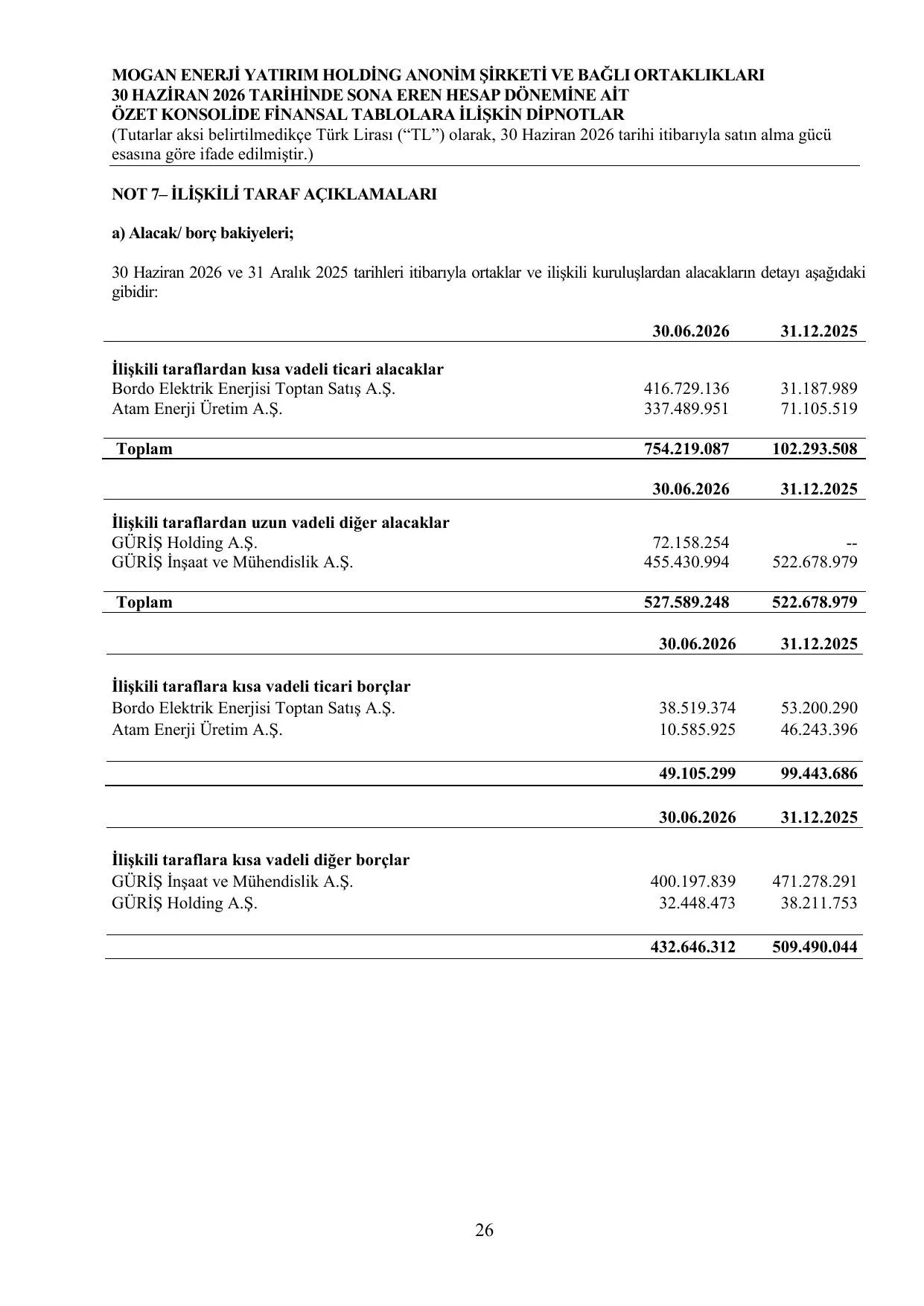 Mogan Enerji SPK Baฤฤฑmsฤฑz Denetรงi Raporu 30.06.2026.pdf โ sayfa 29