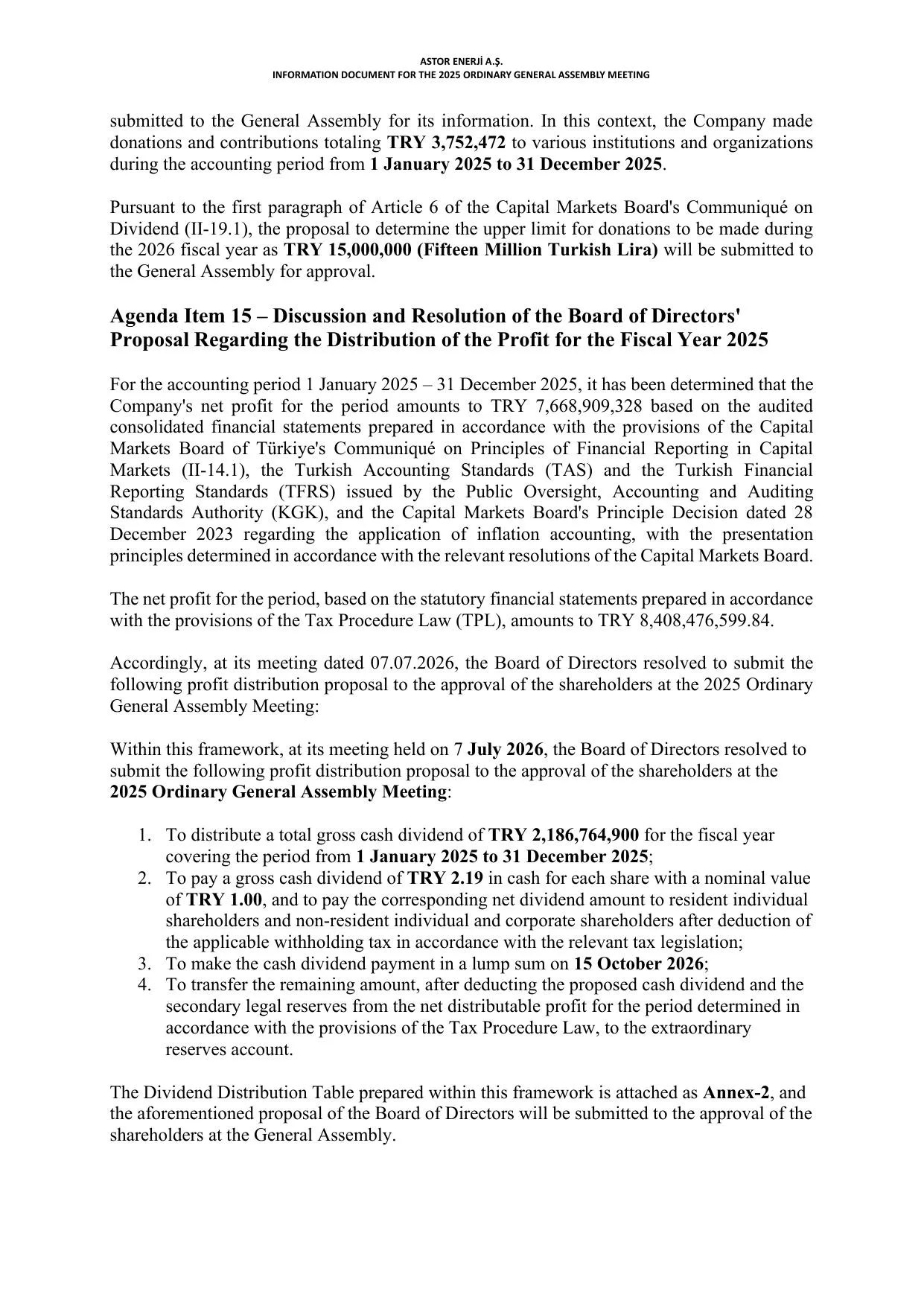 Kap -ASTOR ENERJฤฐ A.ล BฤฐLGฤฐLENDฤฐRME DOKรMANI 2025_ENG.pdf โ sayfa 10