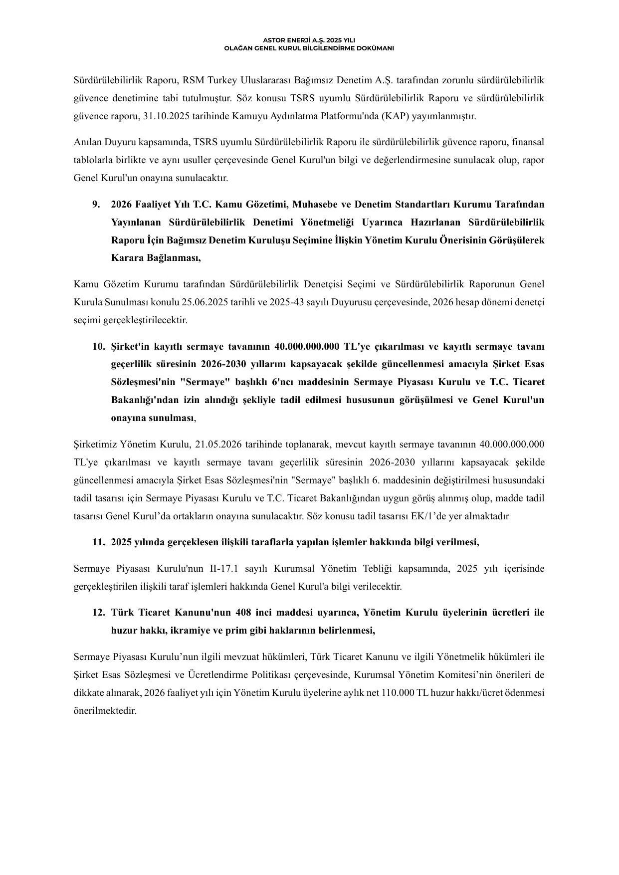 Kap -ASTOR ENERJฤฐ A.ล BฤฐLGฤฐLENDฤฐRME DOKรMANI 2025_TR-.pdf โ sayfa 7