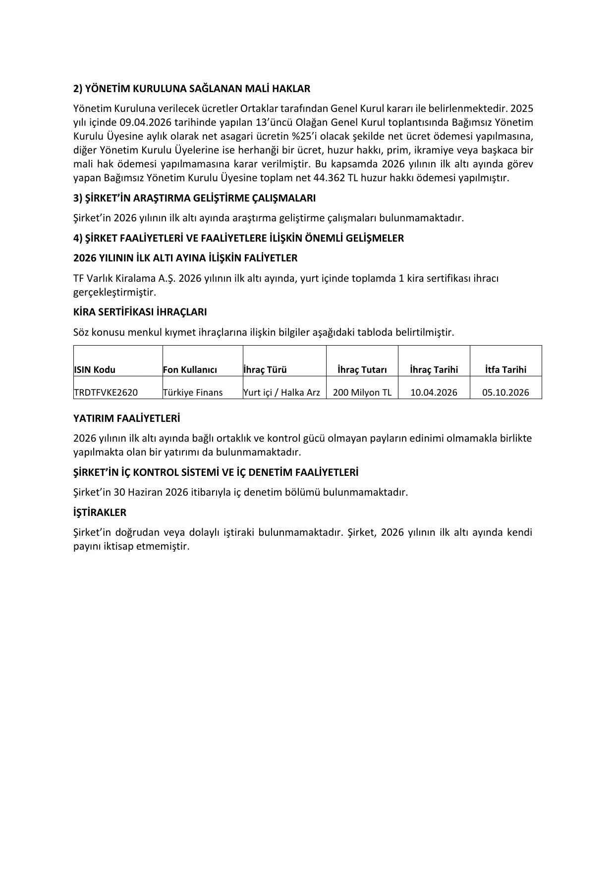 TF Varlık Kiralama 2026-Q2 Faaliyet Raporu.pdf — sayfa 8