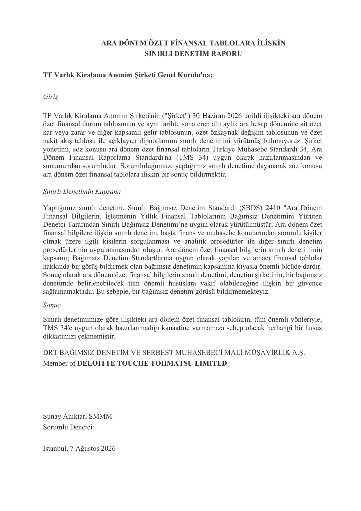 TF Varlık Kiralama 2026-Q2 Faaliyet Raporu.pdf — sayfa 15