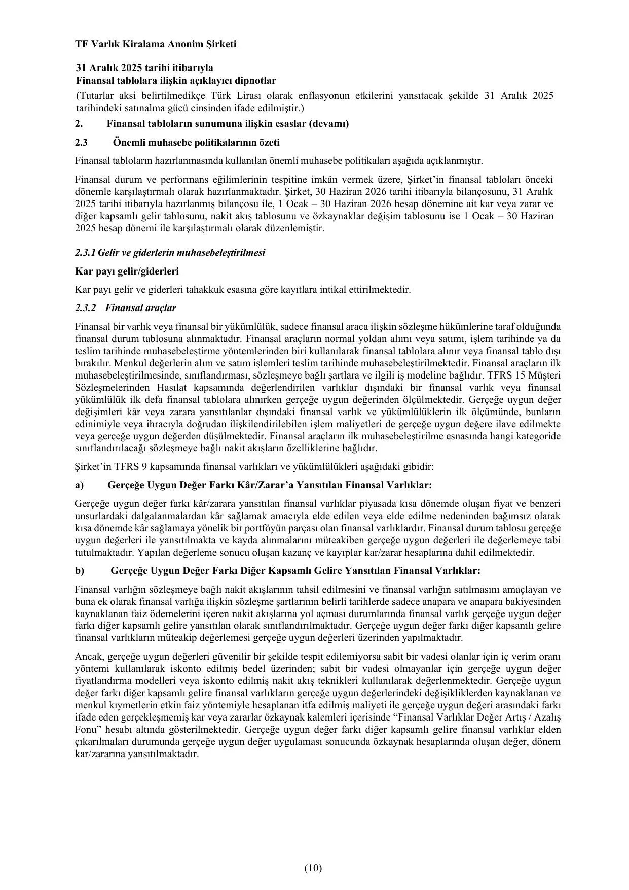 TF Varlık Kiralama 2026-Q2 Faaliyet Raporu.pdf — sayfa 26