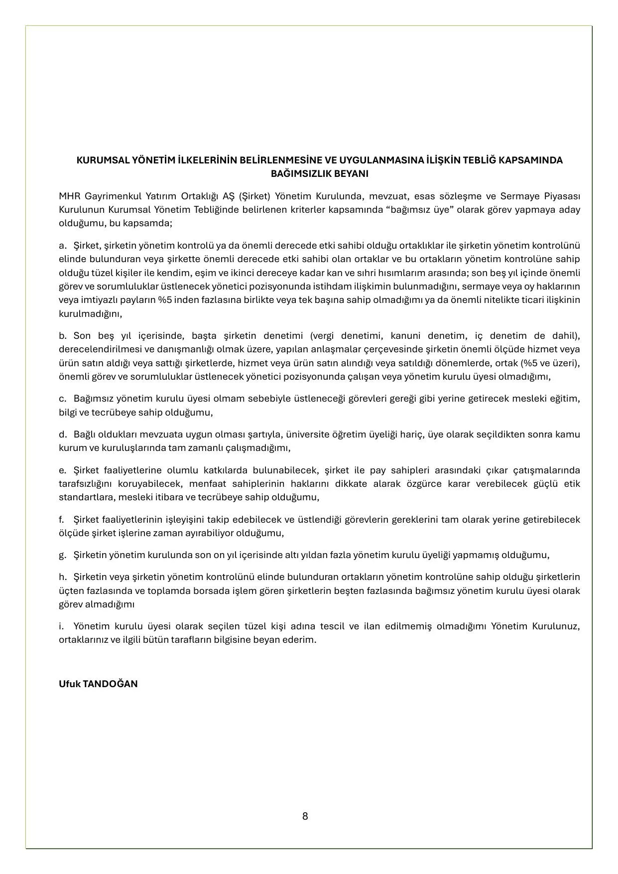 MHR GYO_30.06.2026 Tarihli Faaliyet Raporu.pdf โ sayfa 8