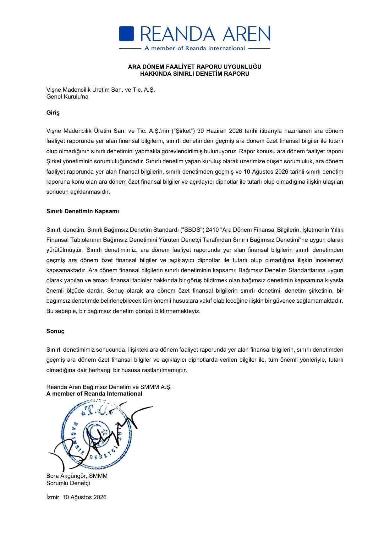 Vişne Madencilik 2026 2. Dönem Faaliyet Raporu.pdf — sayfa 1