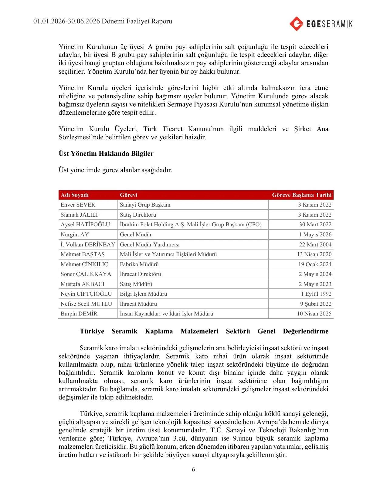 30.06.2026  Ege Seramik A.Ş Yönetim Kurulu Faaliyet Raporu.pdf — sayfa 8