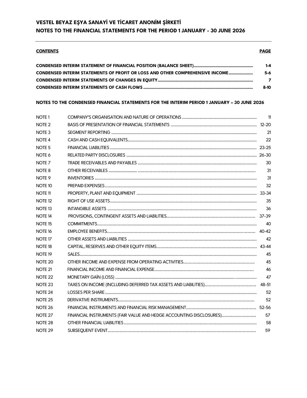 Vestel Beyaz Eลya 30.06.2026 -Financial Report.pdf โ sayfa 2