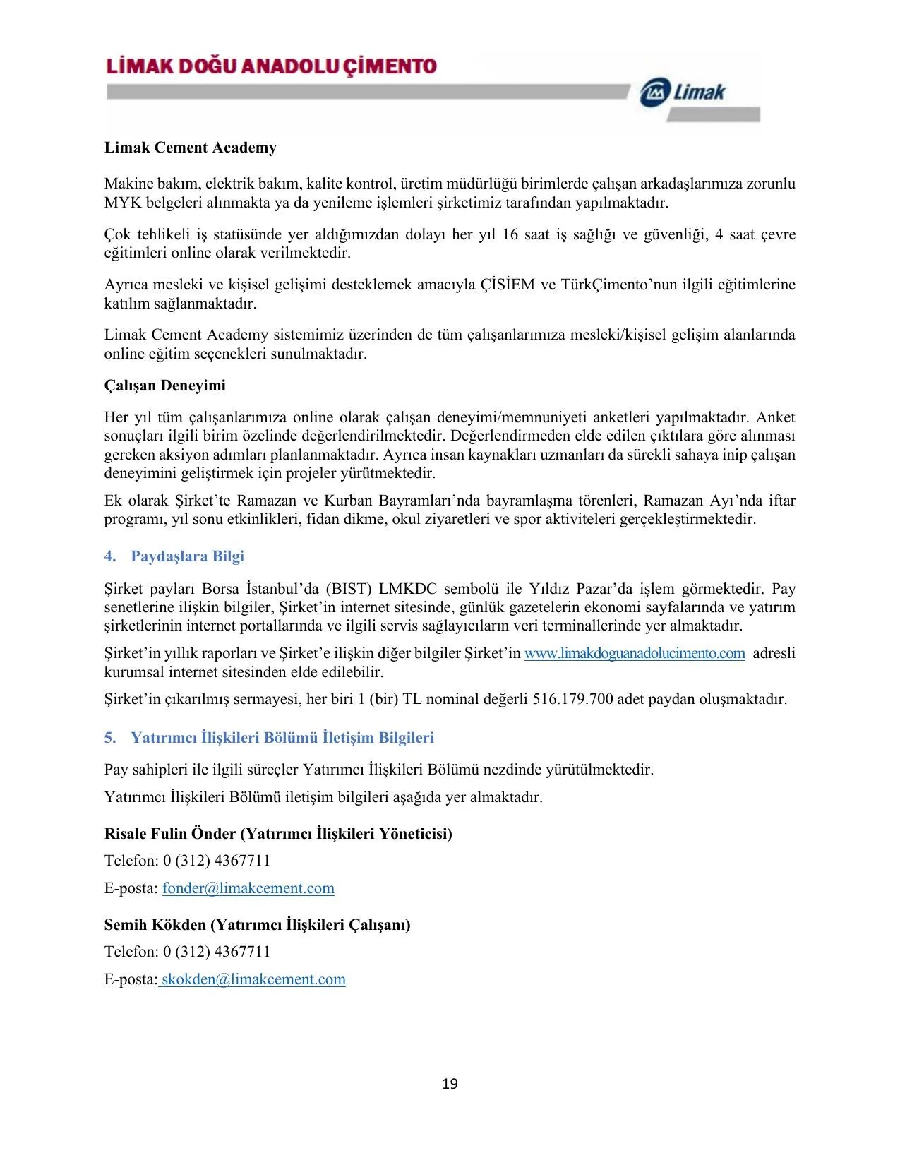 LMKDC 30.06.2026 Yรถnetim Kurulu Faaliyet Raporu.pdf โ sayfa 20