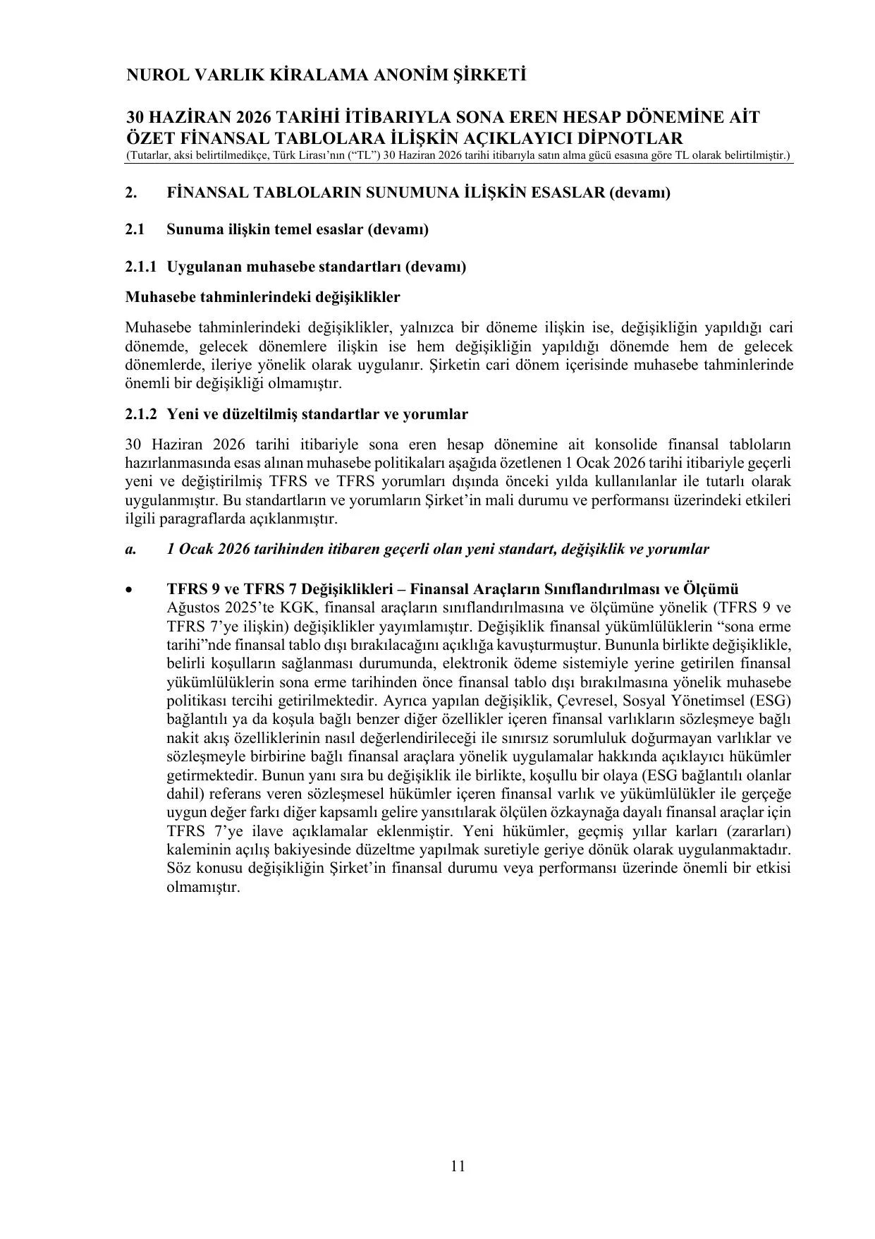 Nurol Varlık Kiralama A.Ş. I 30.06.2025 Tarihli Bağımsız Denetim Raporu.pdf — sayfa 14