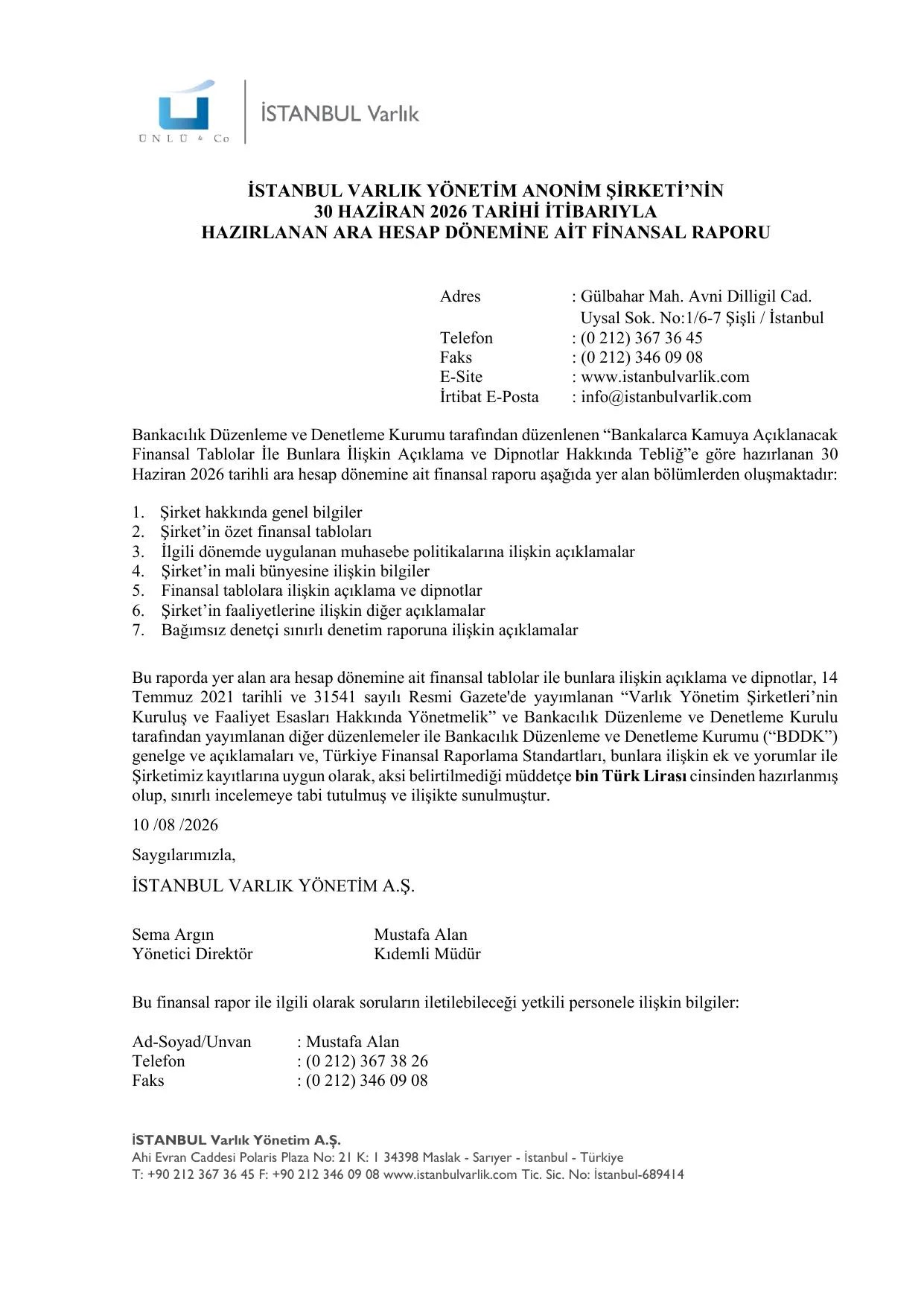 ฤฐSTANBUL VARLIK - 30.06.2026 - BDDK.pdf โ sayfa 4