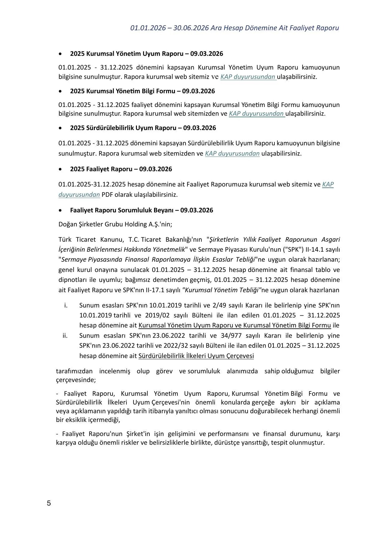 Doğan Holding 2Ç26 Ara Dönem Faaliyet Raporu Final.pdf — sayfa 6
