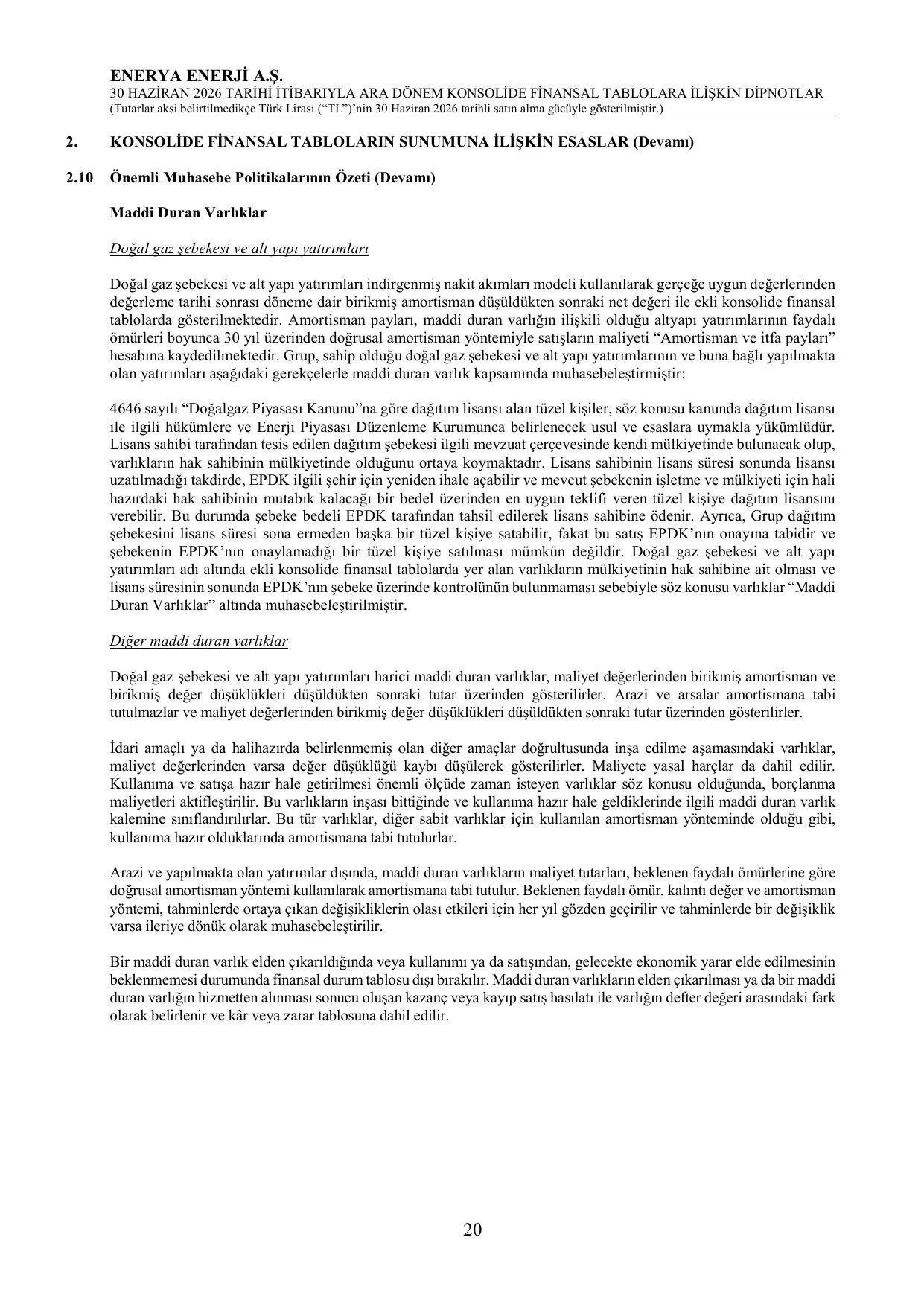 Enerya Enerji A.Ş. 30.06.2026 Konsolide Finansal Tablolar ve Dipnotlar.pdf — sayfa 24