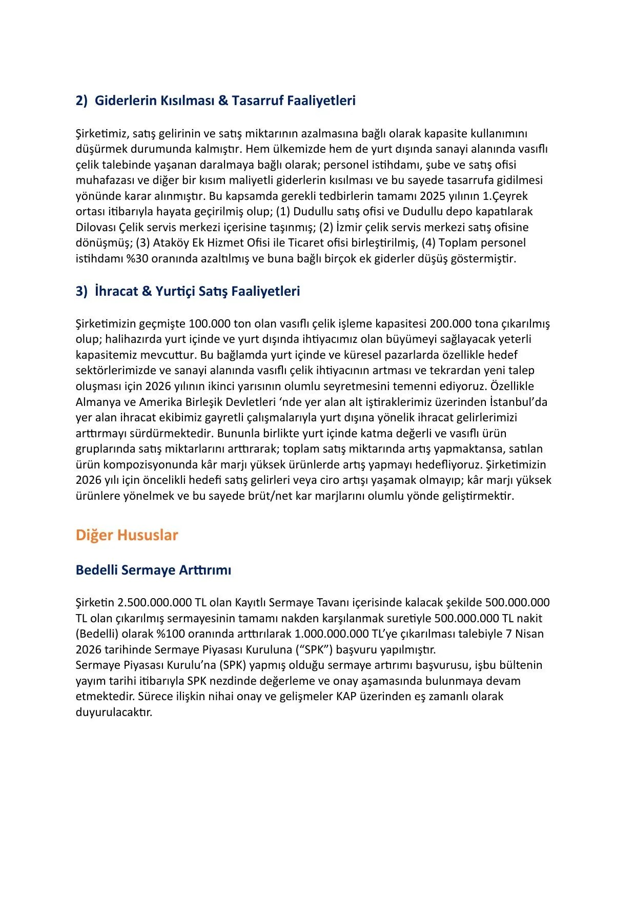 Yรผkselen รelik 30.06.2026 Finansal Sonuรง Bรผlteni.pdf โ sayfa 3