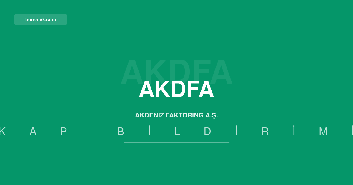 Akdeniz Faktoring'in ortaklฤฑk yapฤฑsฤฑ deฤiลti, tek pay sahibi Ergรผnler Lojistik oldu Borsatek