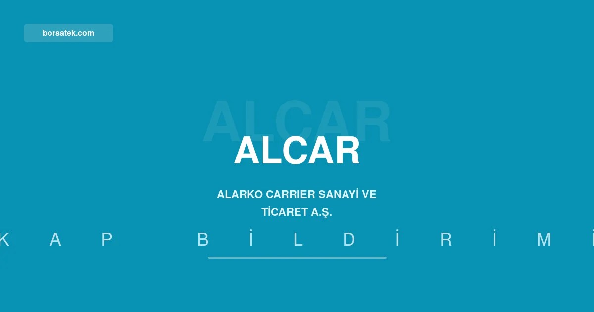 Alarko Carrier'ın altı aylık net zararı 210,1 milyon TL olarak gerçekleşti Borsatek