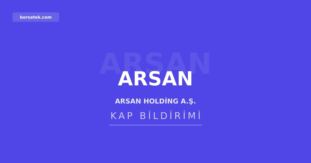 Arsan'ฤฑn baฤlฤฑ ortaklฤฑฤฤฑ 327 milyon TL'lik alacak portfรถyรผ aldฤฑ Borsatek