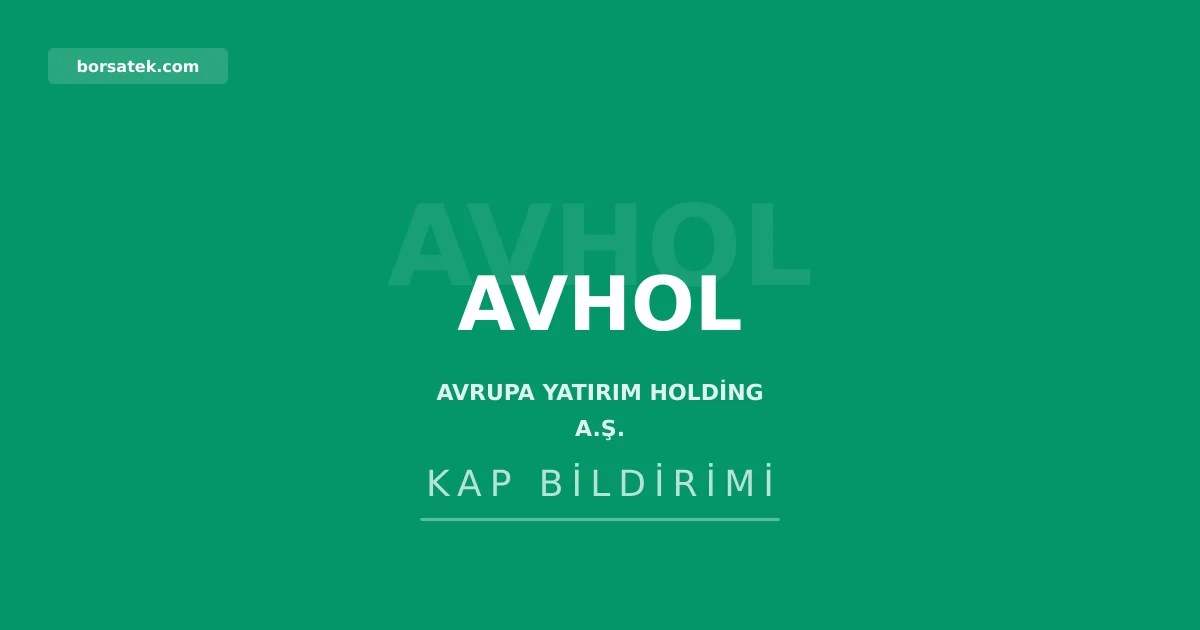 Avrupa Yatırım Holding, 38-38,98 TL aralığından 568.466 adet pay geri aldı Borsatek