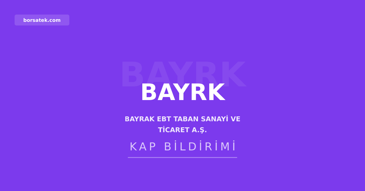Bayrak EBT'ye bilgi güvenliği sorumlusu atandı Borsatek