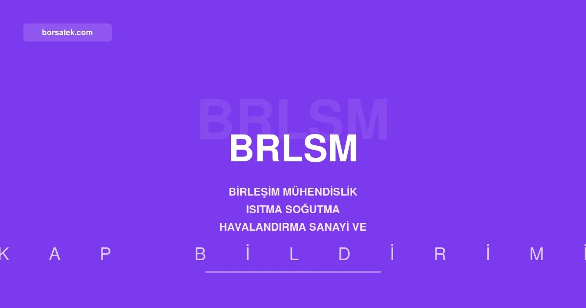 Birleşim Mühendislik'in 2026 ikinci dönem gelir tablosu vergi dairesine verildi Borsatek