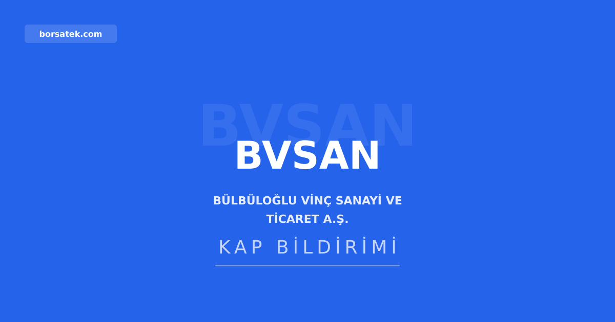 Bülbüloğlu Vinç'ten pay sahiplerine 54,6 milyon TL kar payı Borsatek