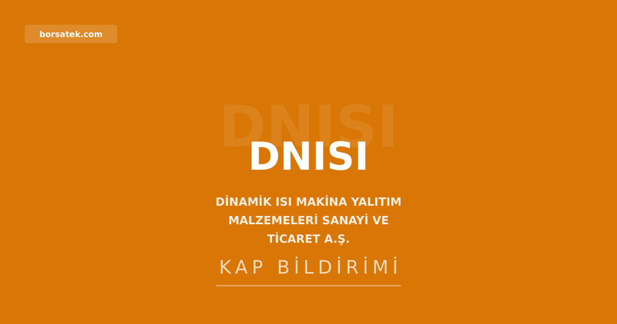 Dinamik Isฤฑ Makina'nฤฑn sermayesi 119,7 milyon TL'den 520 milyon TL'ye รงฤฑktฤฑ Borsatek
