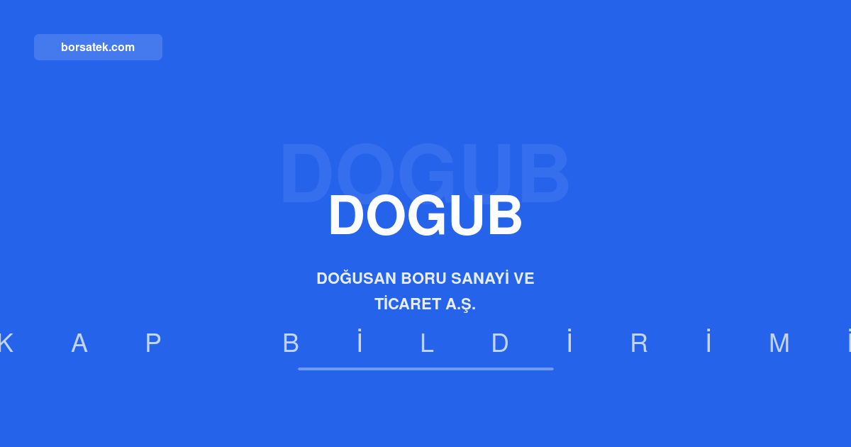 Doฤusan Boru'da yatฤฑrฤฑmcฤฑ iliลkileri sorumlusu deฤiลti Borsatek