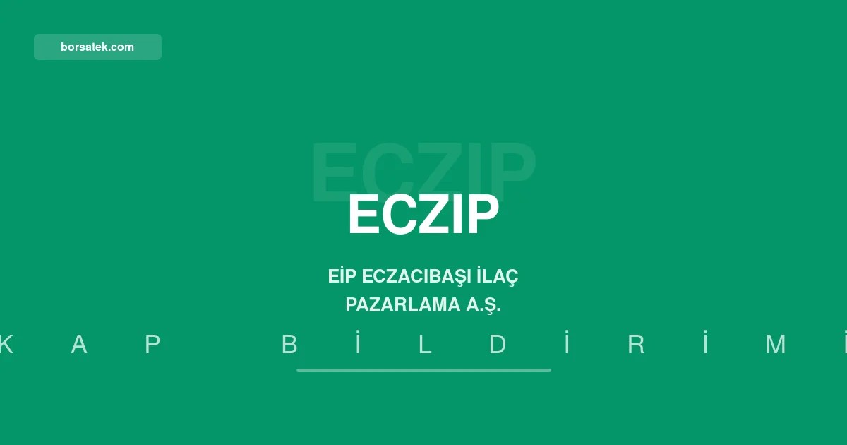 Eczacıbaşı İlaç Pazarlama'nın özkaynakları negatife döndü Borsatek