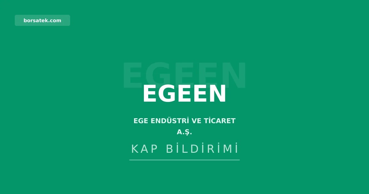 Ege Endรผstri, ฤฐstanbul Portfรถy Bayraktar Serbest รzel Fon'u tasfiye ediyor Borsatek